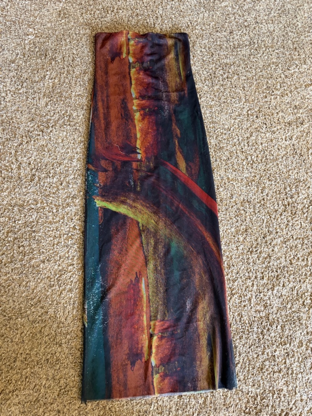 Zara Abstract Brushstroke Mesh Maxi Strapless Dress
